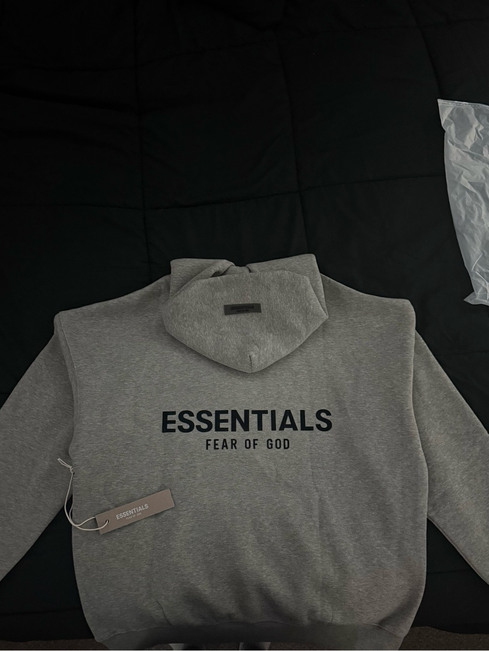 Essentials Fear of God Grey Logo Hoodie